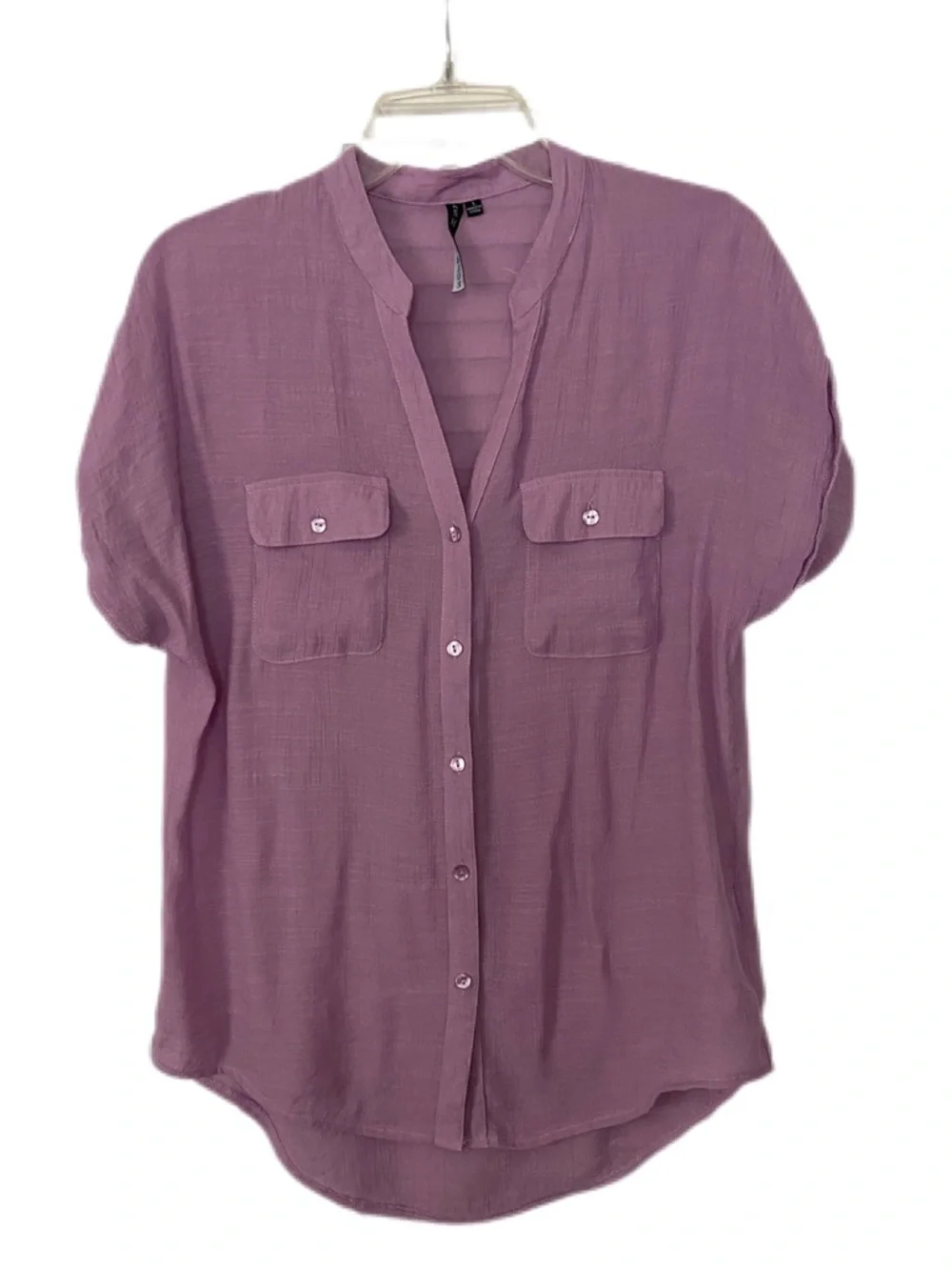 Ashley Blue Lavender Gauzy Textured Blouse Size Large - Picture 1 of 12